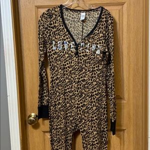 Pink leopard print onesie